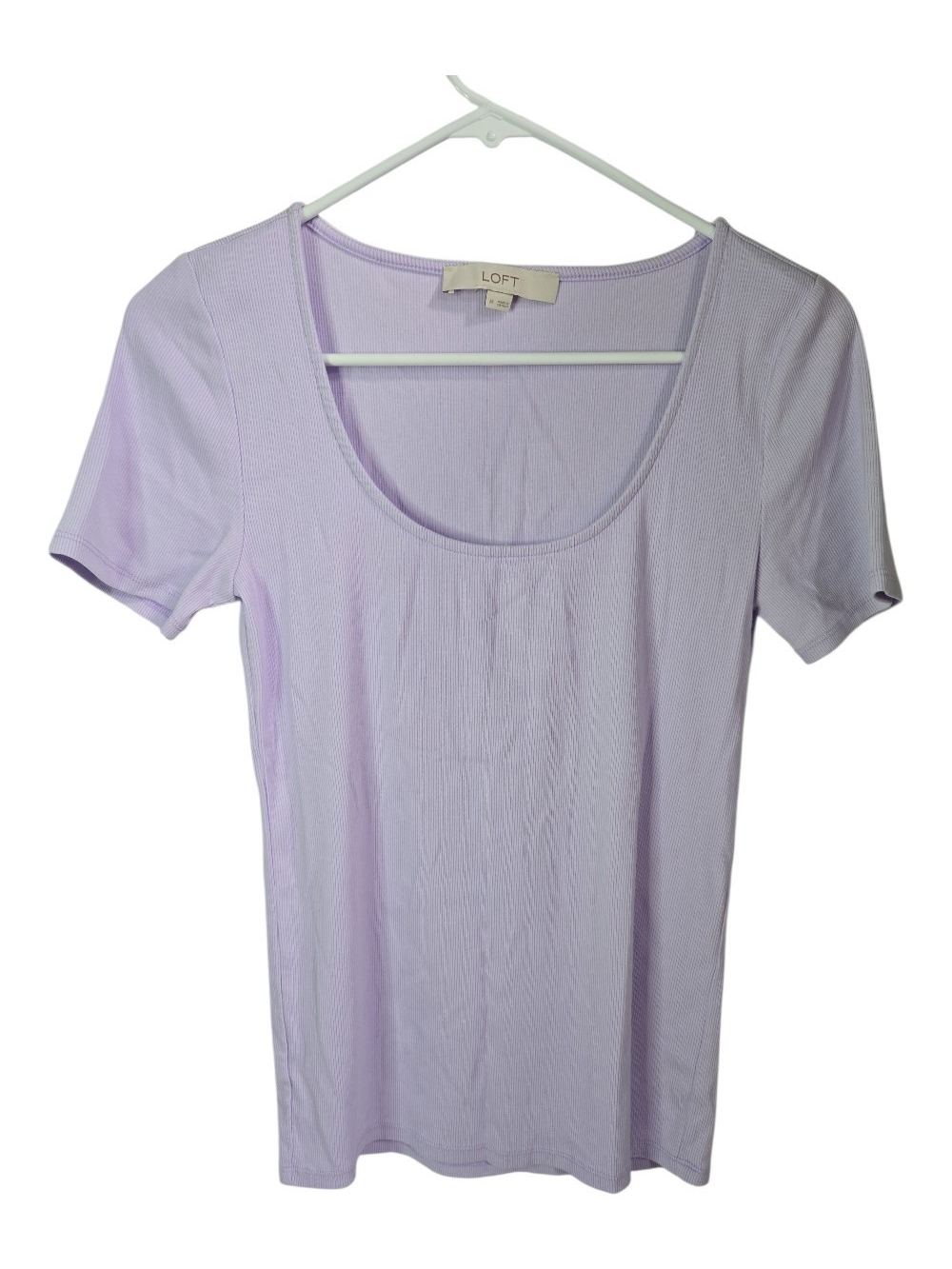 LOFT Light Lavender Scoop Neck Short Sleeve Tee
